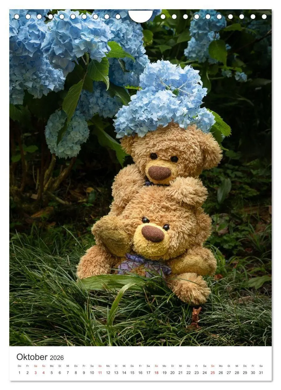 Bild: 9783516713541 | Travelling Teddy liebt Blumen und Blüten (Wandkalender 2026 DIN A4...
