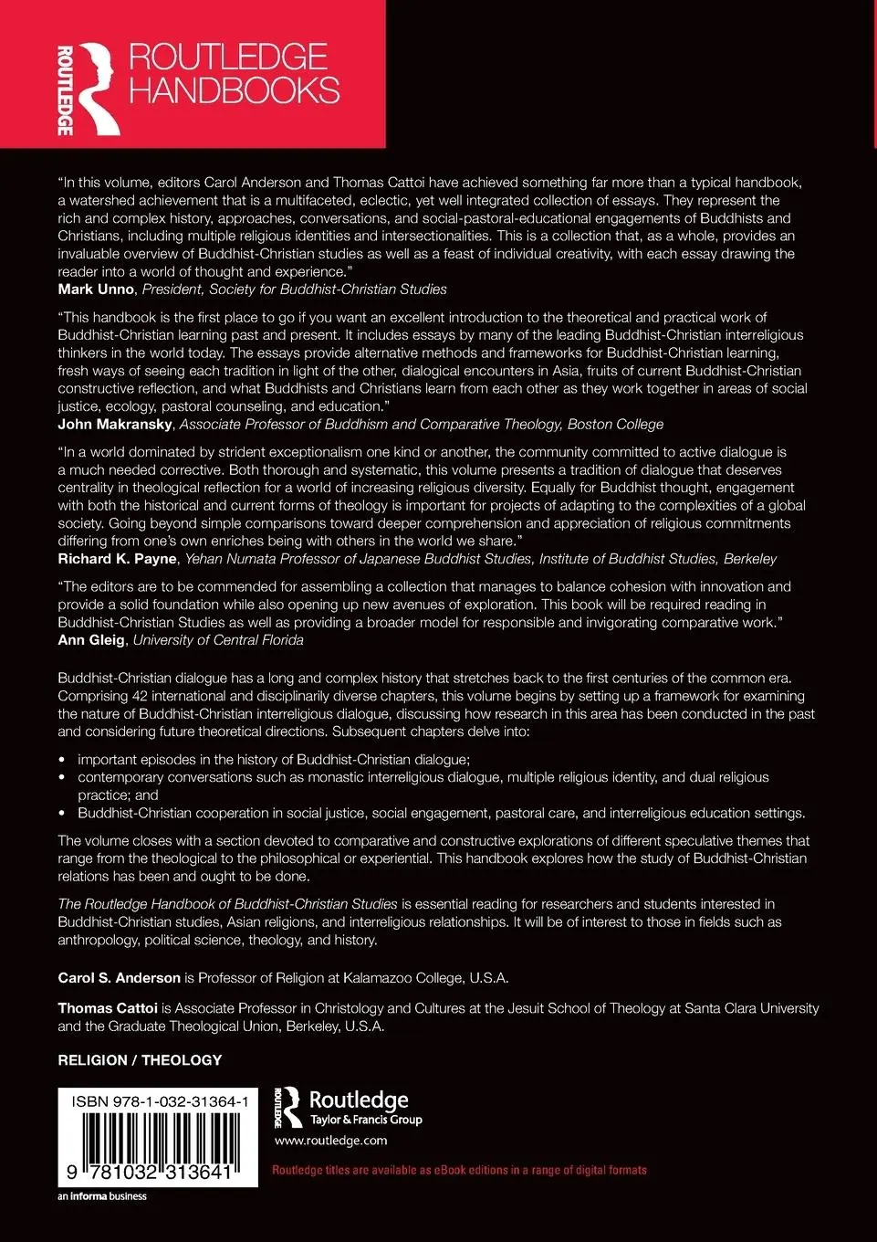 Rückseite: 9781032313641 | The Routledge Handbook of Buddhist-Christian Studies | Taschenbuch