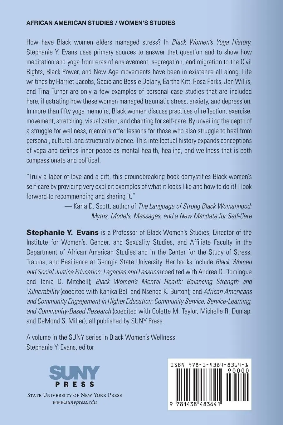 Rückseite: 9781438483641 | Black Women's Yoga History | Memoirs of Inner Peace | Evans | Buch