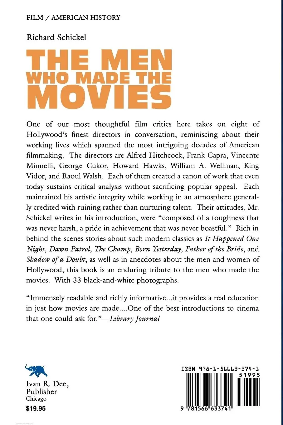 Rückseite: 9781566633741 | The Men Who Made the Movies | Richard Schickel | Taschenbuch | 2001