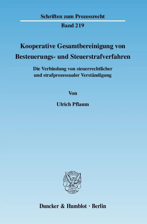 Cover: 9783428133741 | Kooperative Gesamtbereinigung von Besteuerungs- und...