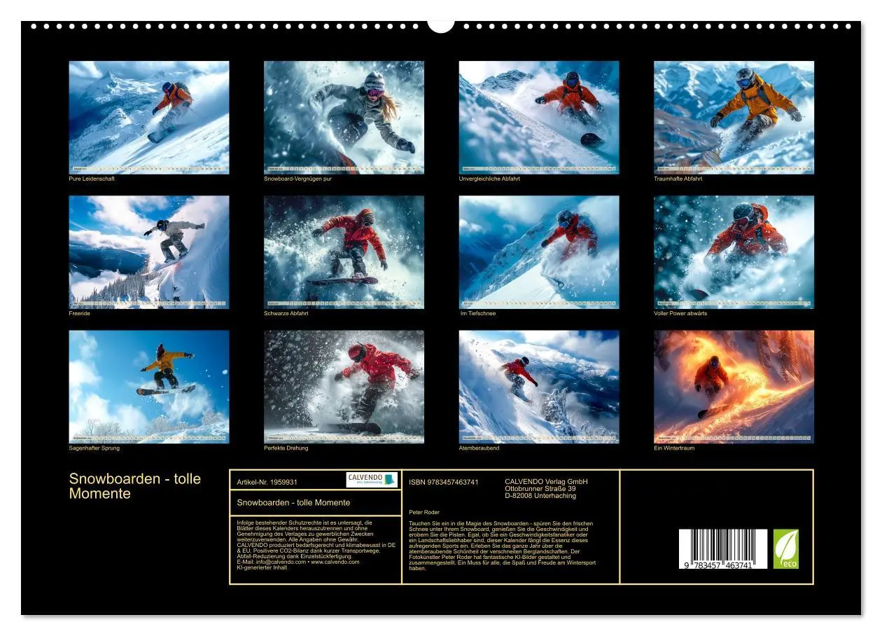 Bild: 9783457463741 | Snowboarden - tolle Momente (hochwertiger Premium Wandkalender 2026...