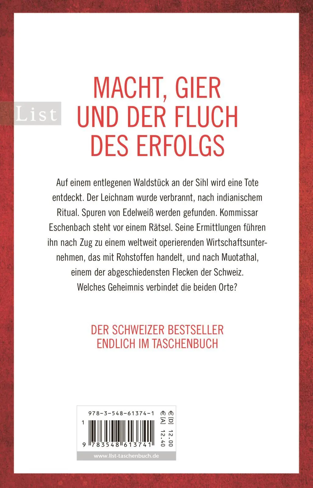 Rückseite: 9783548613741 | Wetterschmöcker | Michael Theurillat | Taschenbuch | 352 S. | Deutsch