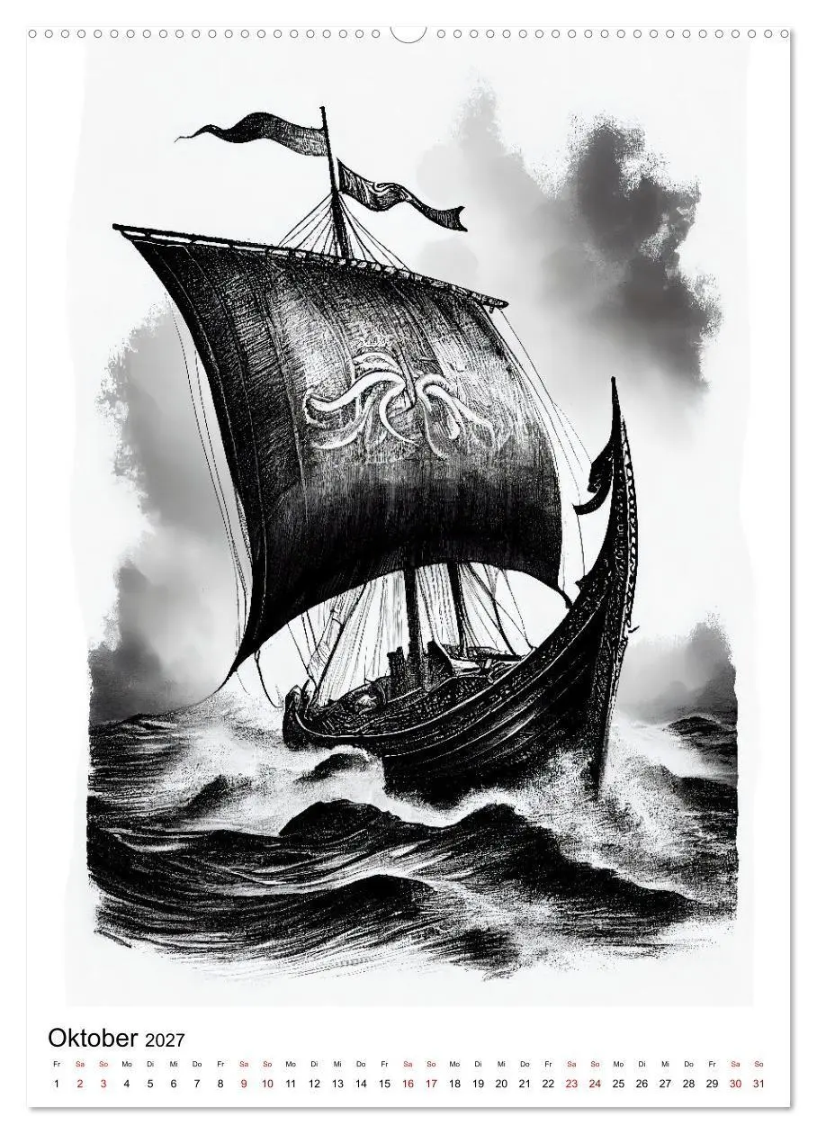 Bild: 9783569333741 | Welt und Mythologie der Wikinger (Wandkalender 2027 DIN A2 hoch),...