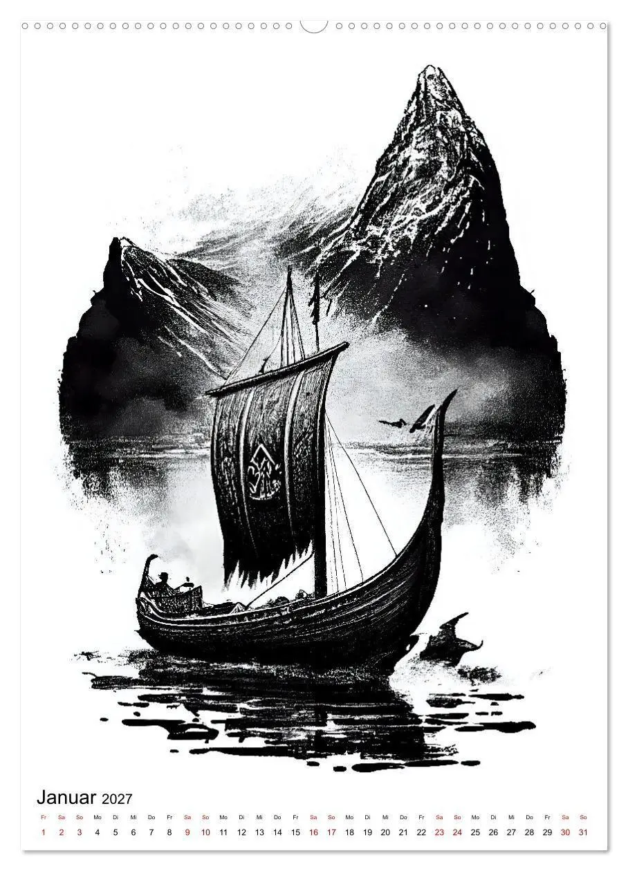 Bild: 9783569333741 | Welt und Mythologie der Wikinger (Wandkalender 2027 DIN A2 hoch),...