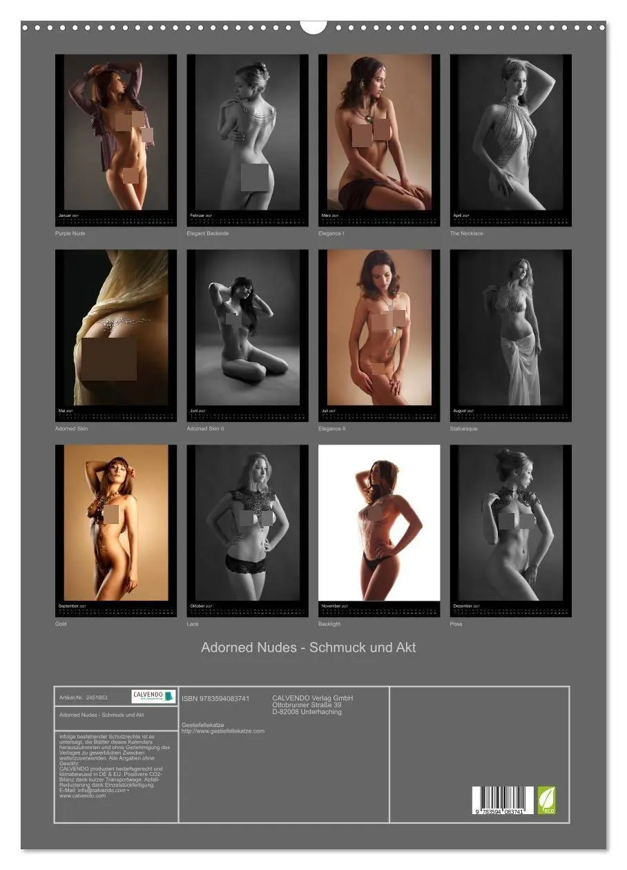 Bild: 9783594083741 | Adorned Nudes - Schmuck und Akt (Wandkalender 2027 DIN A2 hoch),...