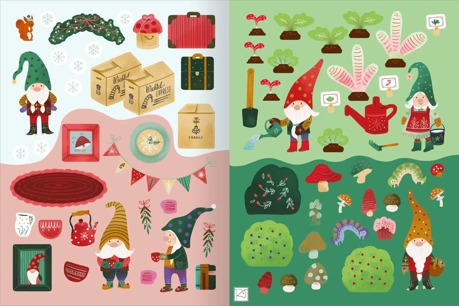 Bild: 9783845853741 | Erstes Stickern - Wichtelwelt | Über 250 Sticker | Laura Rosendorfer