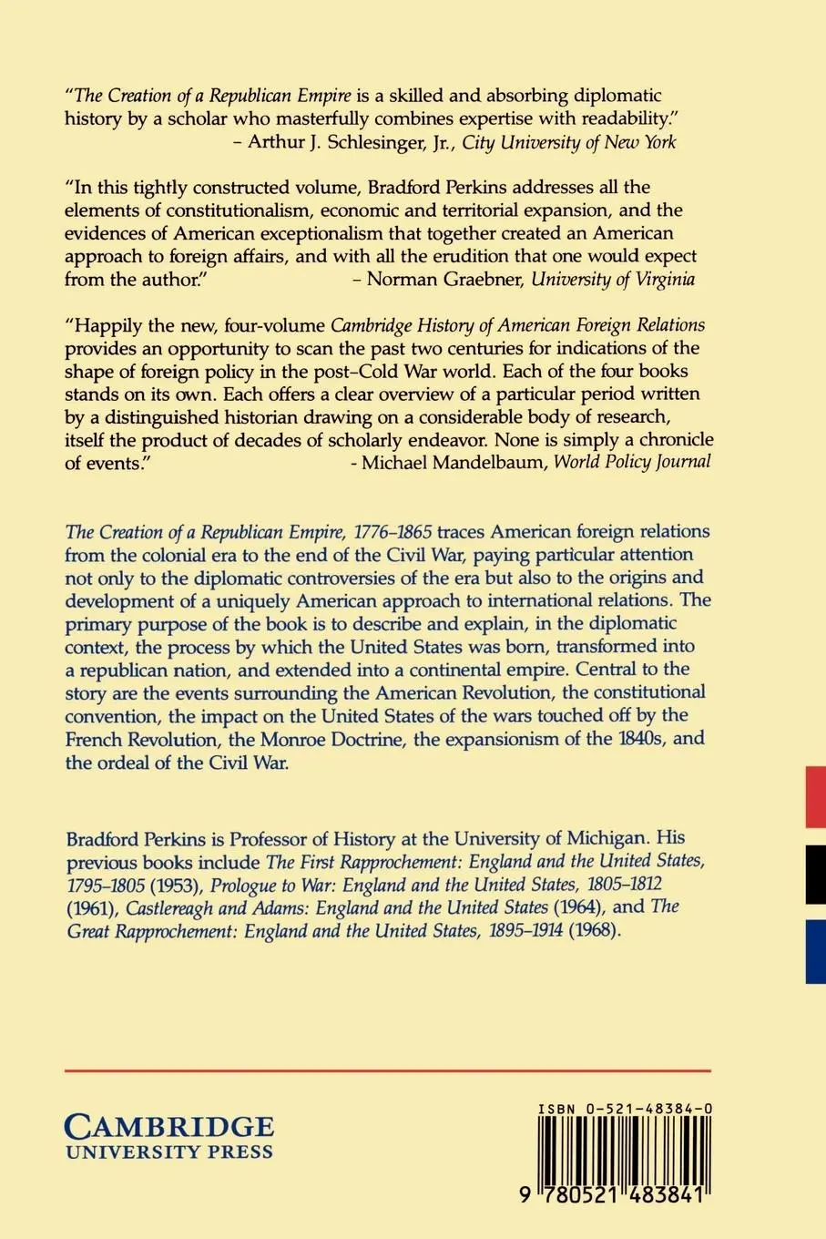 Rückseite: 9780521483841 | The Cambridge History of American Foreign Relations | Bradford Perkins