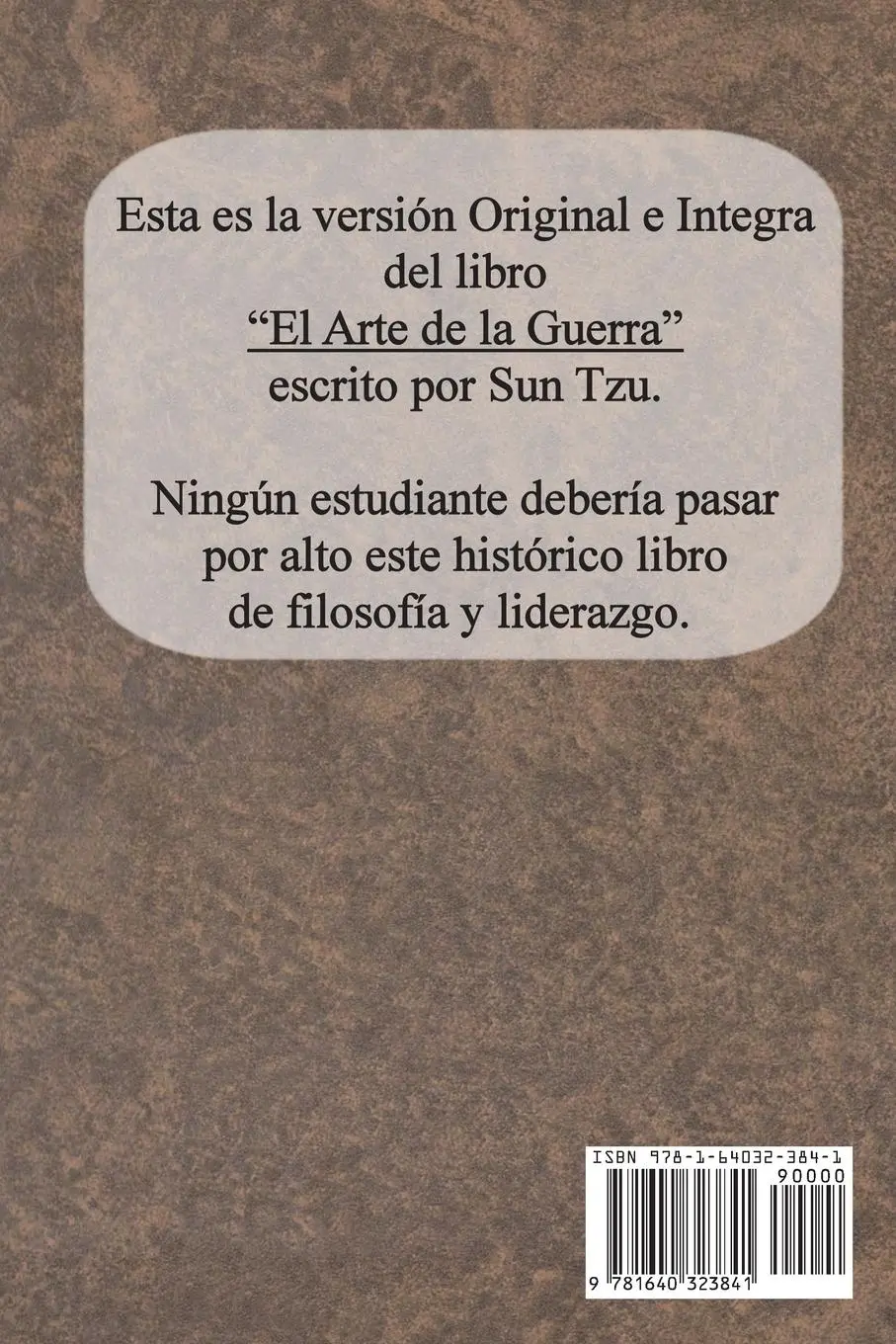 Rückseite: 9781640323841 | El Arte de la Guerra | Sun Tzu | Taschenbuch | Spanisch | 2023