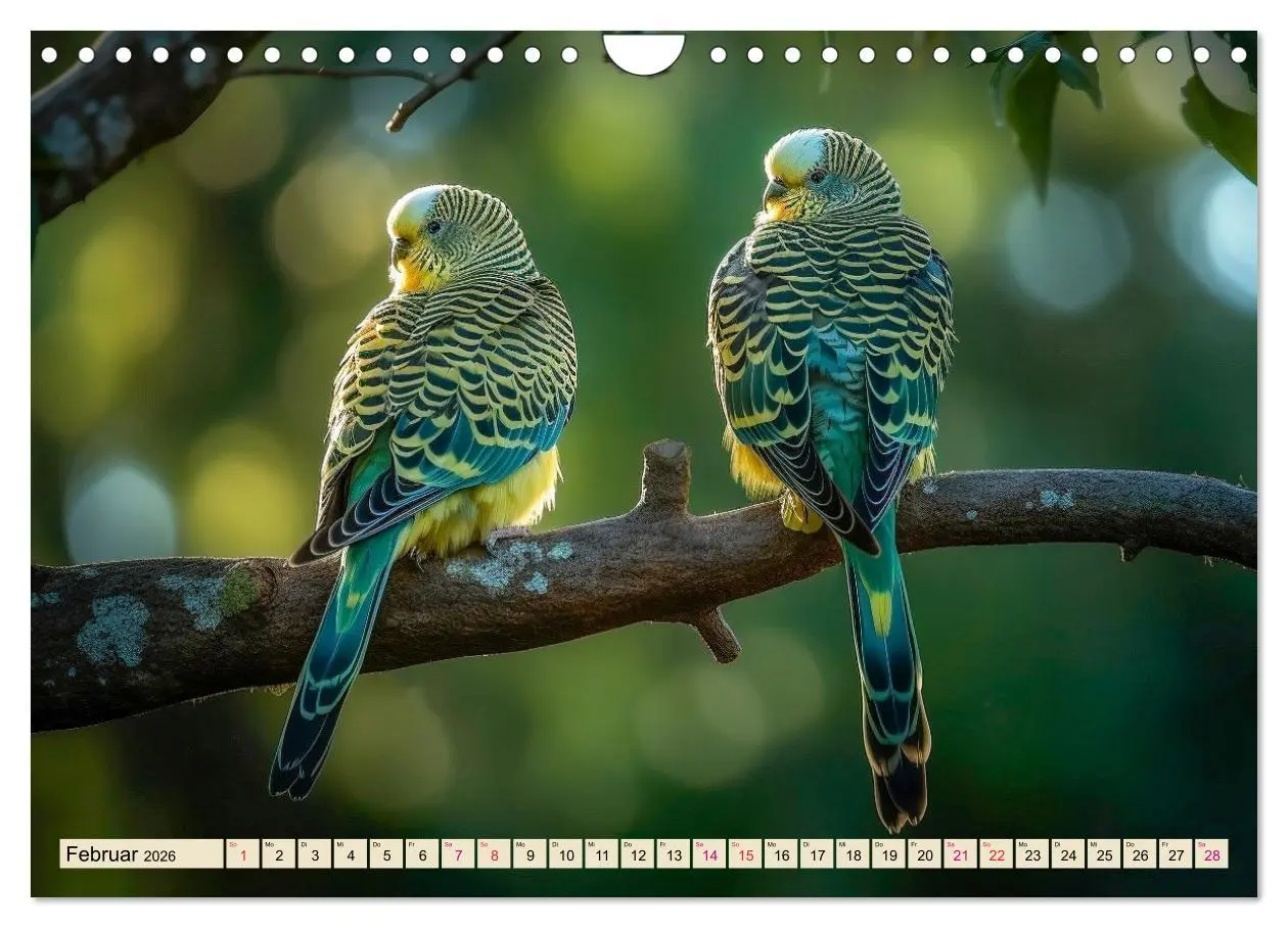 Bild: 9783457373941 | Wellensittiche farbenfroh und munter (Wandkalender 2026 DIN A4...