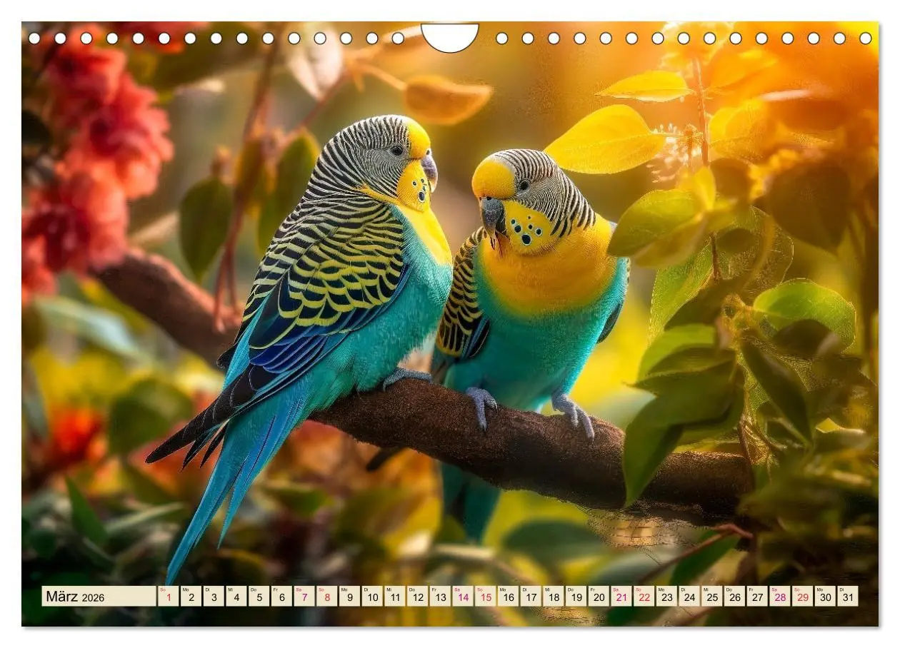Bild: 9783457373941 | Wellensittiche farbenfroh und munter (Wandkalender 2026 DIN A4...