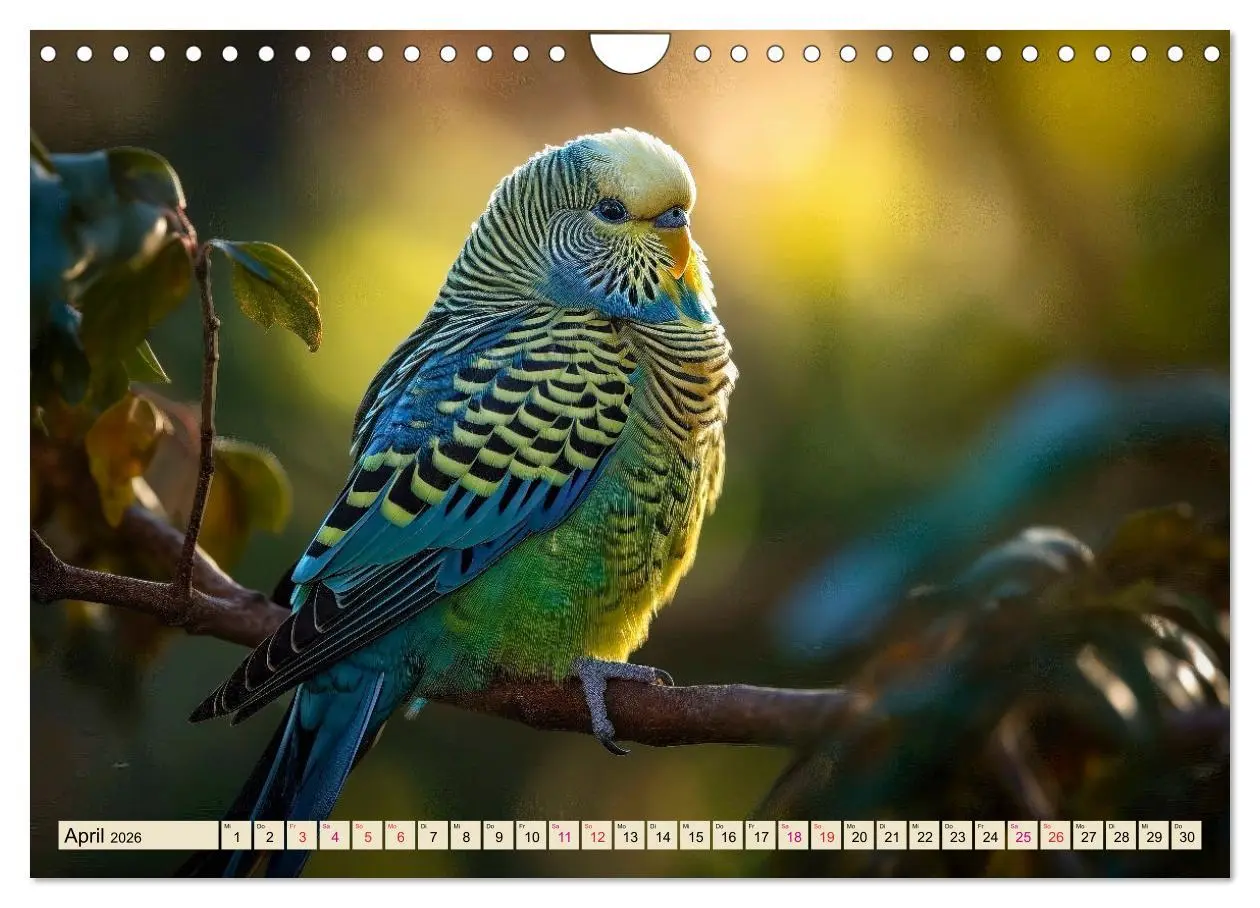 Bild: 9783457373941 | Wellensittiche farbenfroh und munter (Wandkalender 2026 DIN A4...