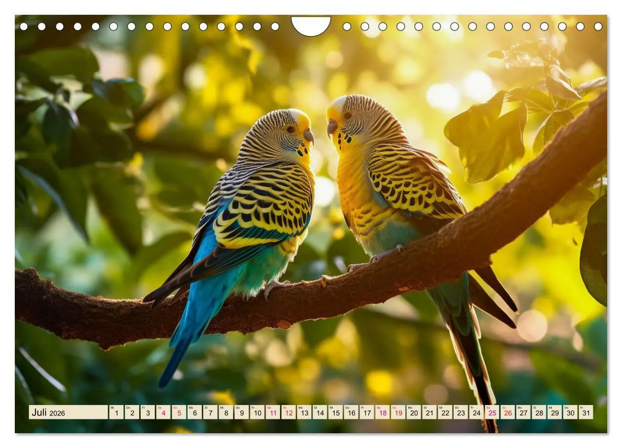 Bild: 9783457373941 | Wellensittiche farbenfroh und munter (Wandkalender 2026 DIN A4...