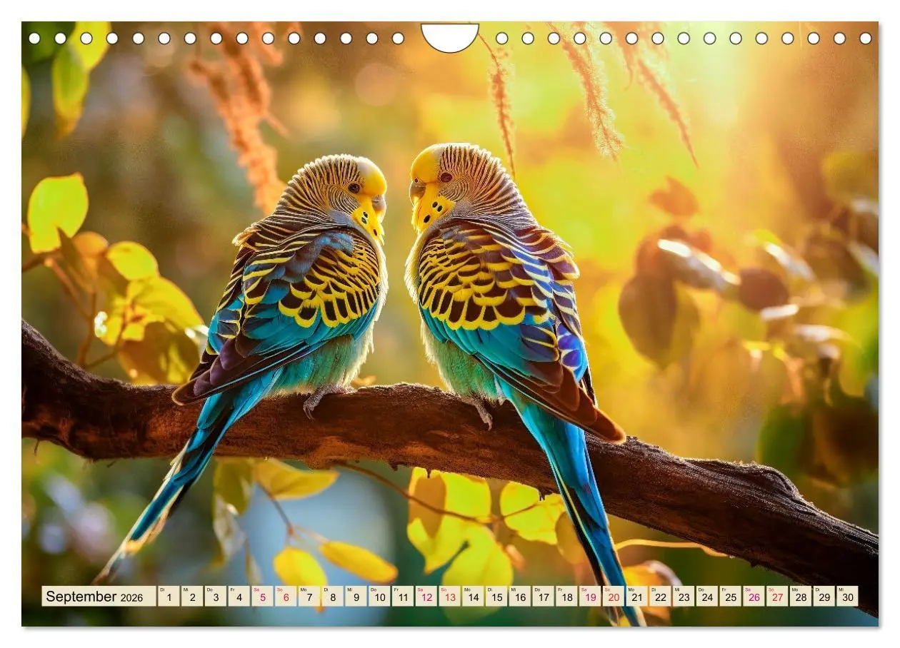 Bild: 9783457373941 | Wellensittiche farbenfroh und munter (Wandkalender 2026 DIN A4...