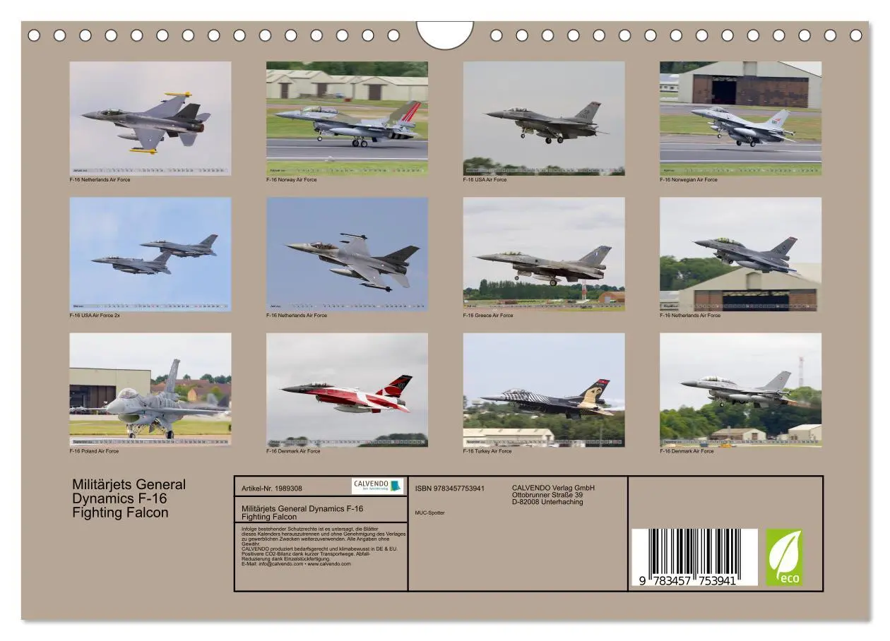 Bild: 9783457753941 | Militärjets General Dynamics F-16 Fighting Falcon (Wandkalender...