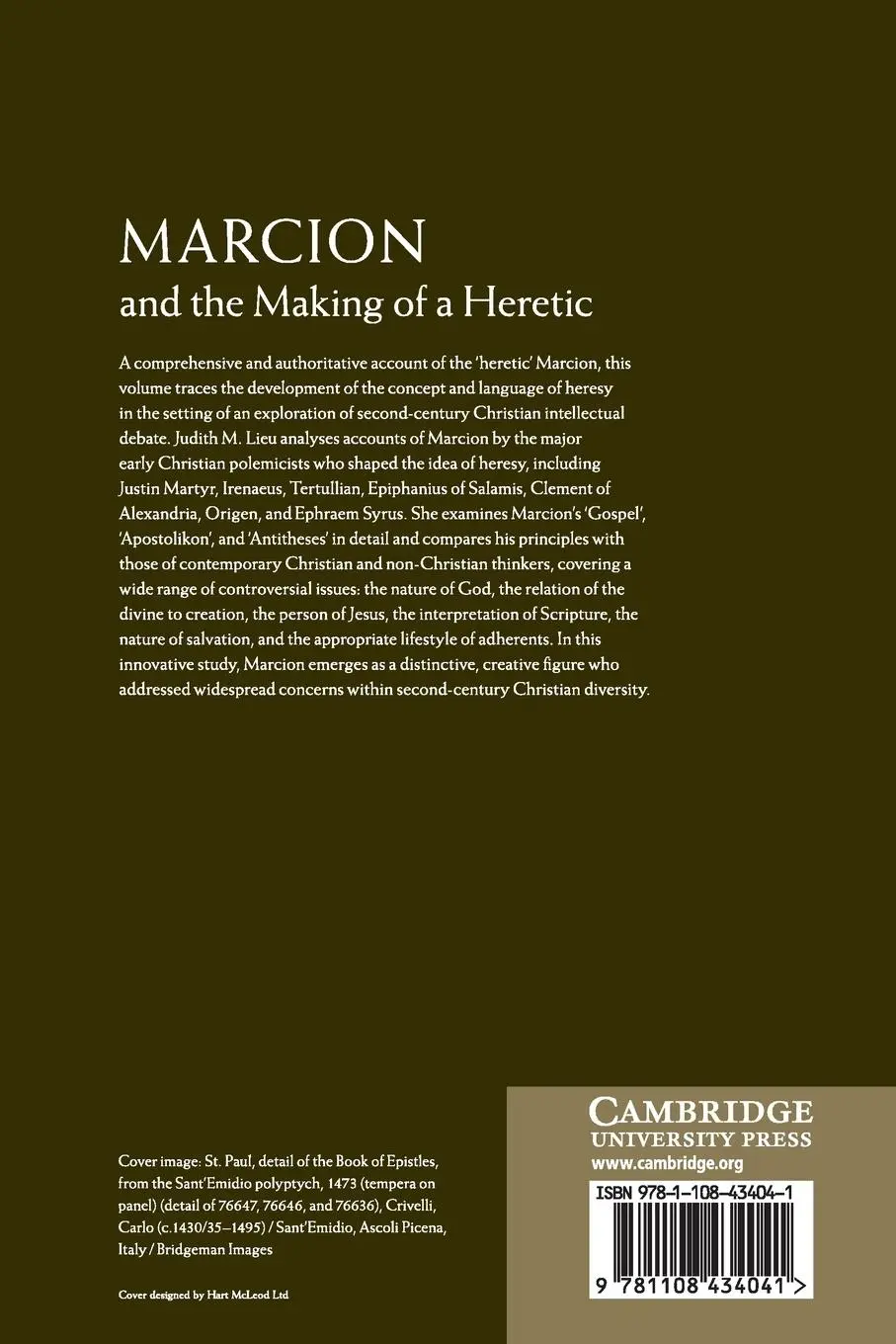 Rückseite: 9781108434041 | Marcion and the Making of a Heretic | Judith M. Lieu | Taschenbuch