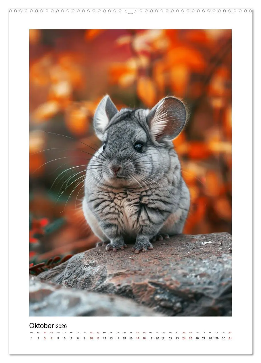 Bild: 9783457264041 | Knuddlige Chinchillas (Wandkalender 2026 DIN A2 hoch), CALVENDO...