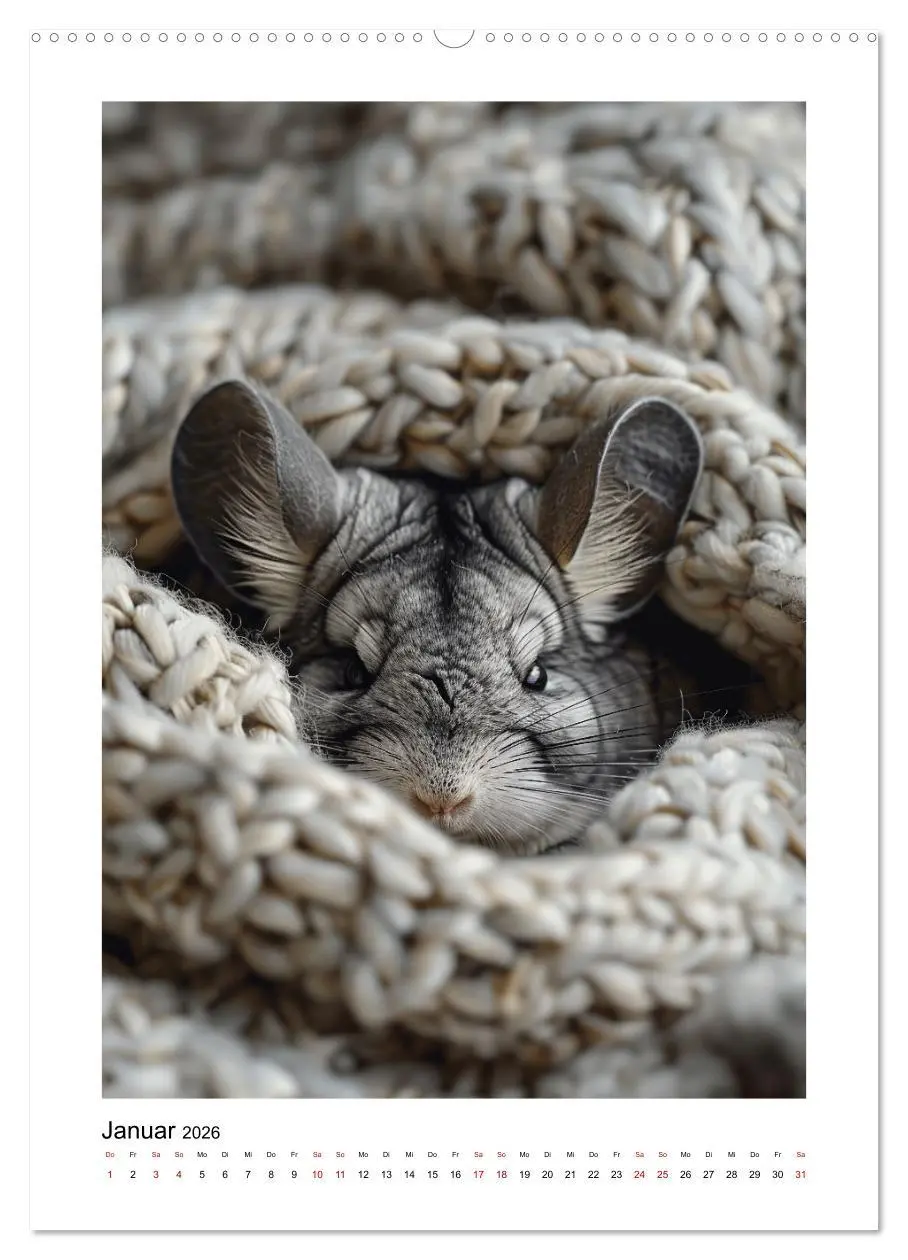 Bild: 9783457264041 | Knuddlige Chinchillas (Wandkalender 2026 DIN A2 hoch), CALVENDO...