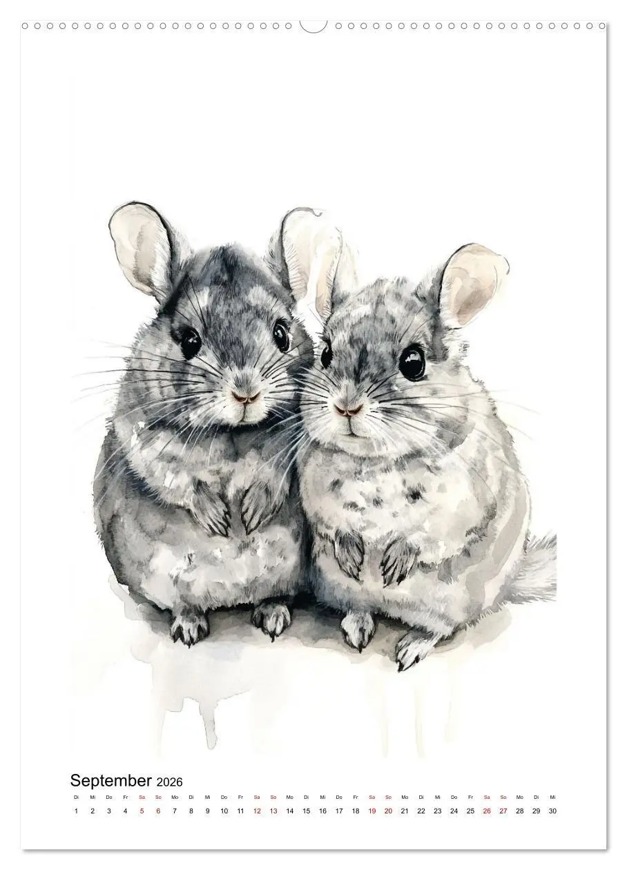 Bild: 9783457264041 | Knuddlige Chinchillas (Wandkalender 2026 DIN A2 hoch), CALVENDO...