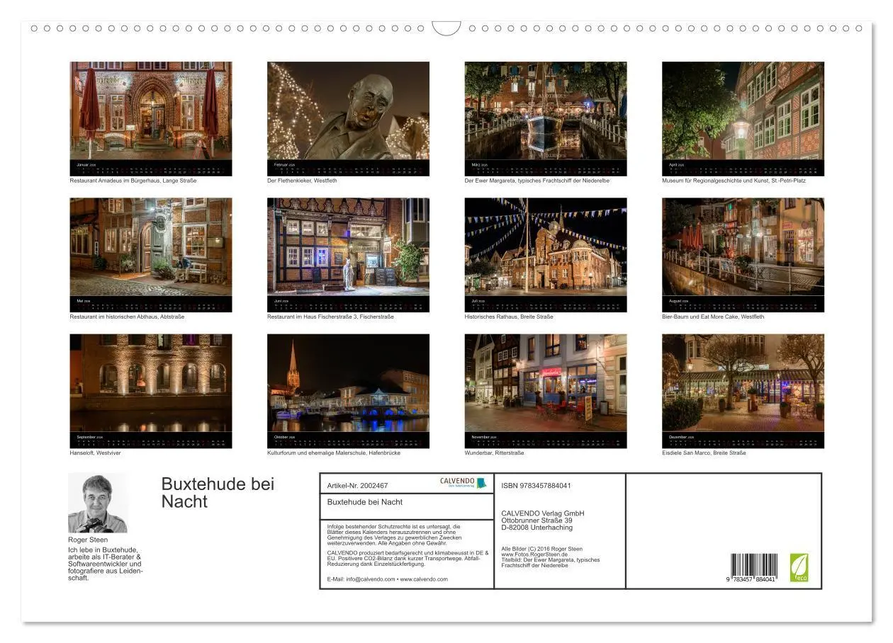 Bild: 9783457884041 | Buxtehude bei Nacht (Wandkalender 2026 DIN A2 quer), CALVENDO...