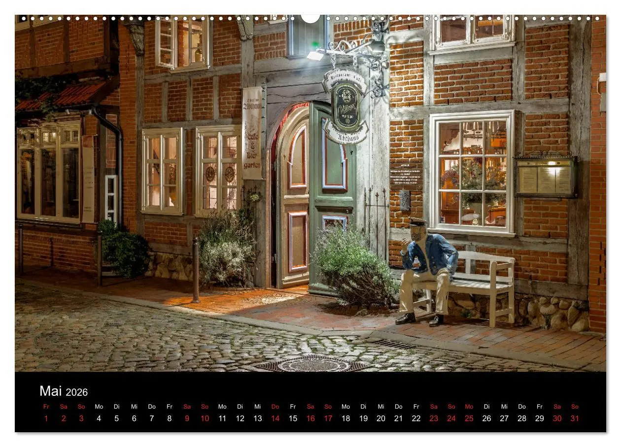 Bild: 9783457884041 | Buxtehude bei Nacht (Wandkalender 2026 DIN A2 quer), CALVENDO...