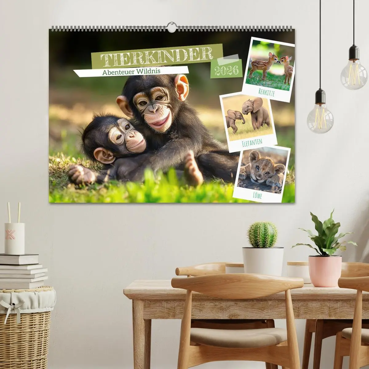 Bild: 9783516594041 | TIERKINDER Abenteuer Wildnis (Wandkalender 2026 DIN A2 quer),...