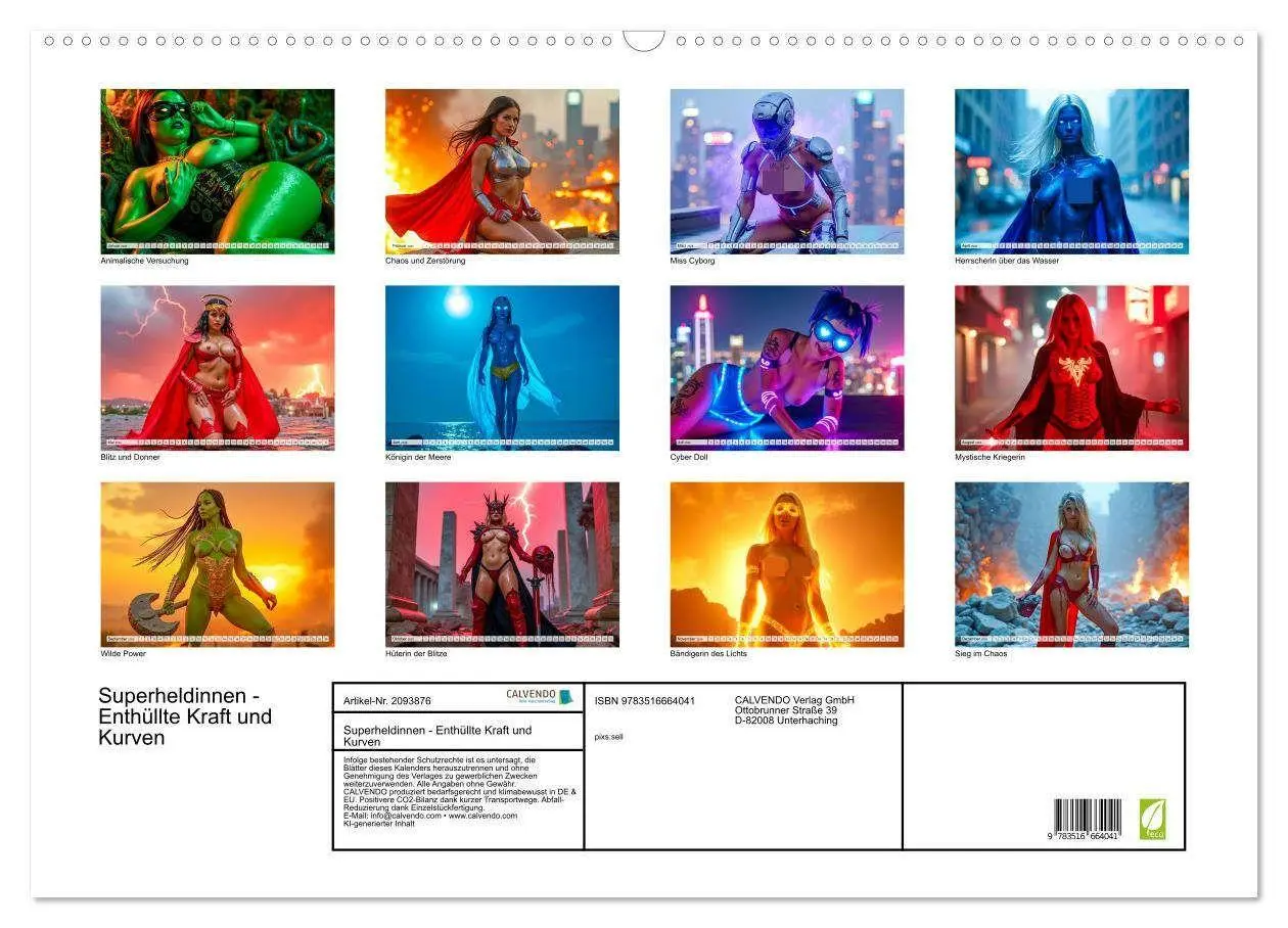Bild: 9783516664041 | Superheldinnen - Enthüllte Kraft und Kurven (Wandkalender 2026 DIN...