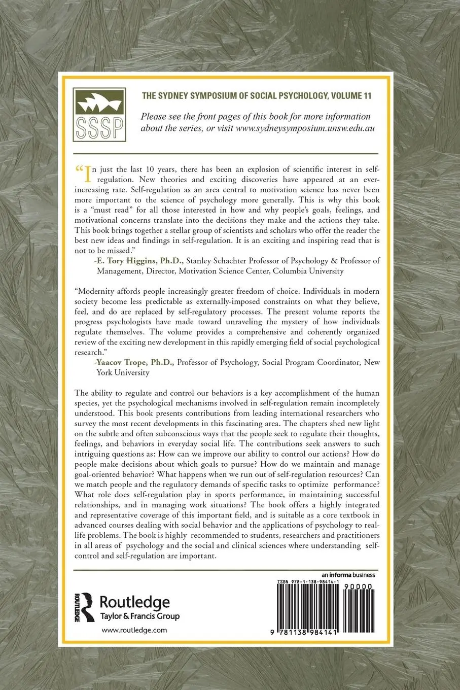 Rückseite: 9781138984141 | Psychology of Self-Regulation | Joseph P. Forgas (u. a.) | Taschenbuch