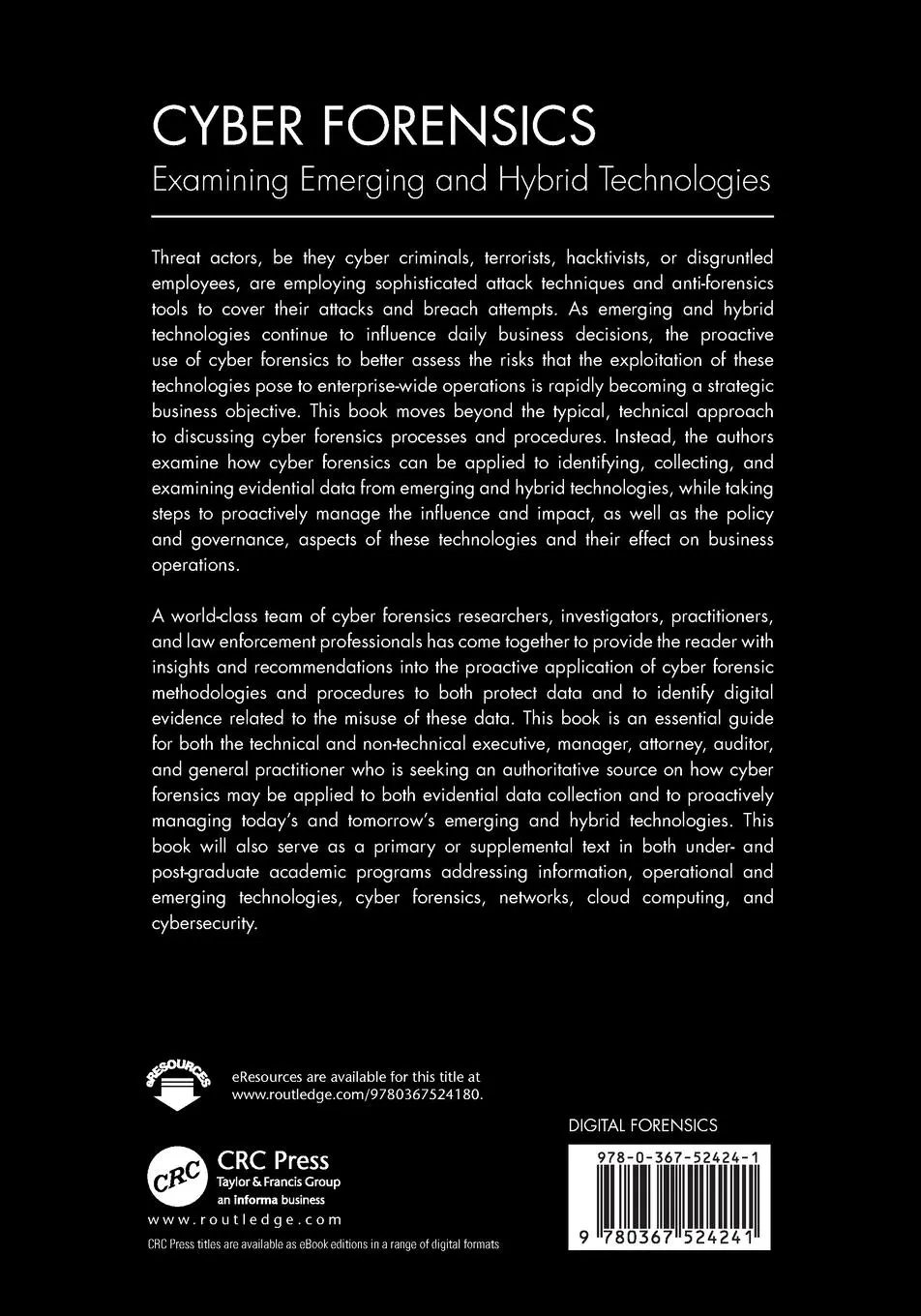 Rückseite: 9780367524241 | Cyber Forensics | Examining Emerging and Hybrid Technologies | Buch