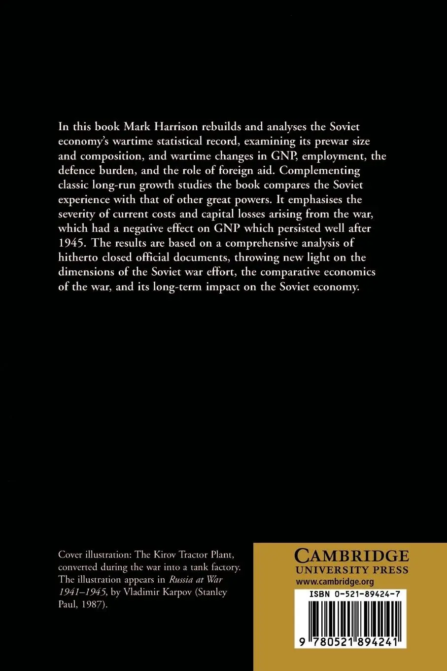 Rückseite: 9780521894241 | Accounting for War | Mark Harrison | Taschenbuch | Englisch | 2002