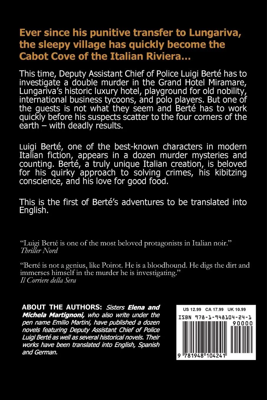 Rückseite: 9781948104241 | Double Murder at the Grand Hotel Miramare | Elena Martignoni (u. a.)