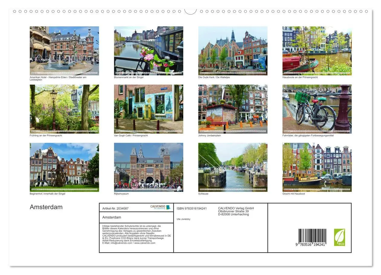 Bild: 9783516194241 | Amsterdam (hochwertiger Premium Wandkalender 2026 DIN A2 quer),...
