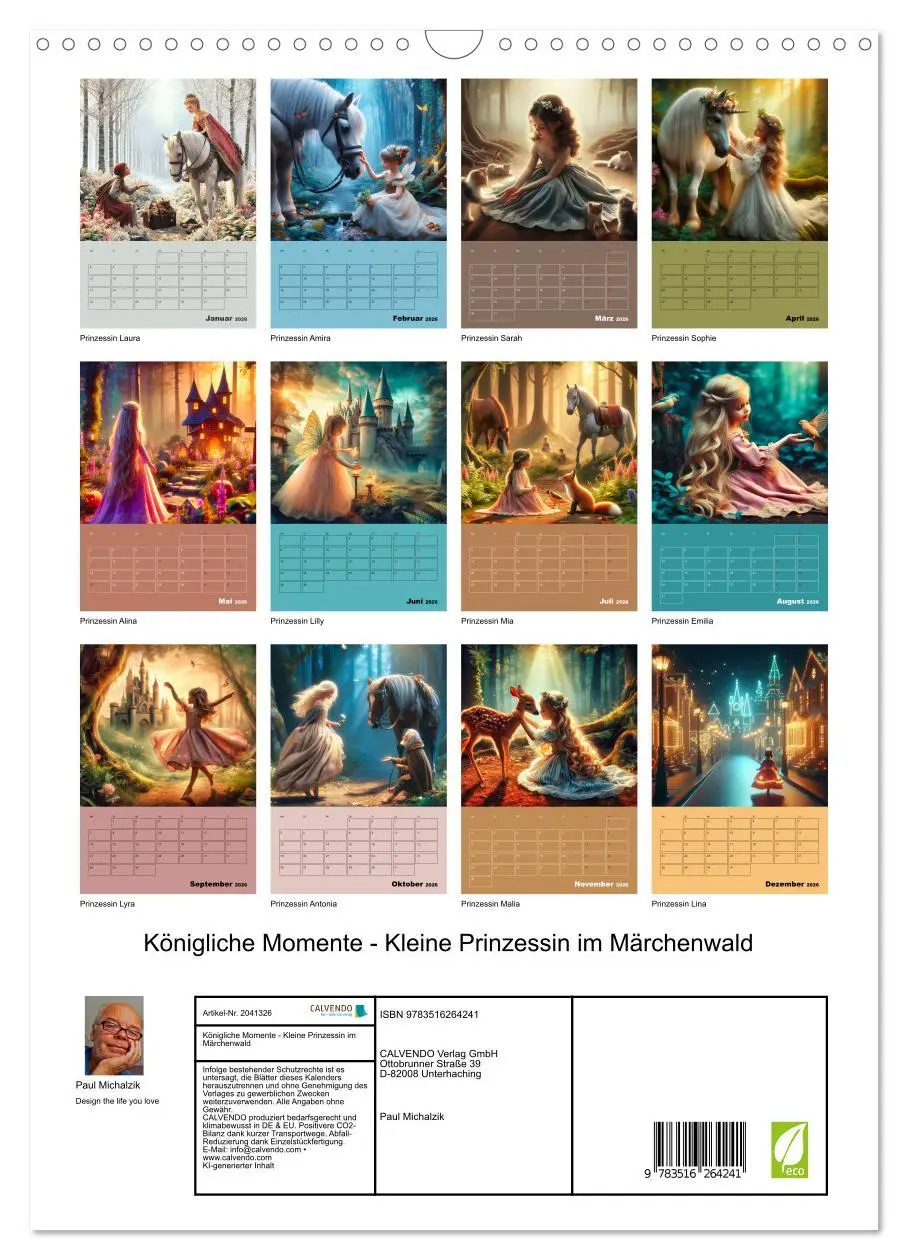 Bild: 9783516264241 | Königliche Momente - Kleine Prinzessin im Märchenwald (Wandkalender...