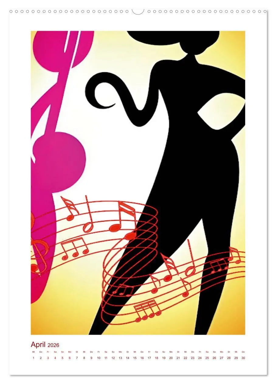Bild: 9783516334241 | Musikliebe (Wandkalender 2026 DIN A2 hoch), CALVENDO Monatskalender