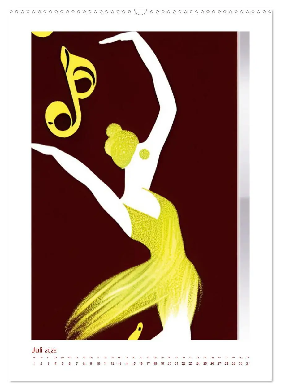 Bild: 9783516334241 | Musikliebe (Wandkalender 2026 DIN A2 hoch), CALVENDO Monatskalender