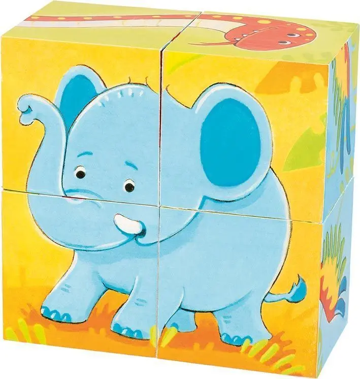 Cover: 4013594574341 | Würfelpuzzle Wilde Tiere | Spiel | Stülpdeckelschachtel, geklebt