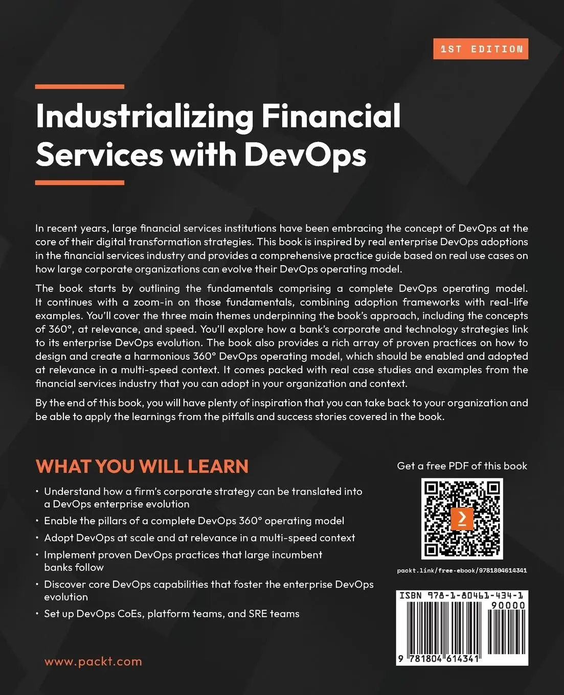 Rückseite: 9781804614341 | Industrializing Financial Services with DevOps | Spyridon Maniotis