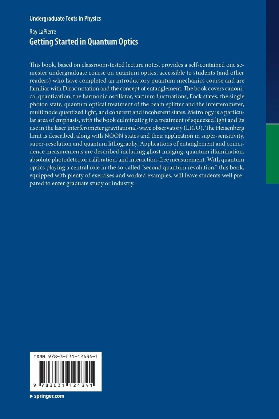 Rückseite: 9783031124341 | Getting Started in Quantum Optics | Ray Lapierre | Taschenbuch | xv