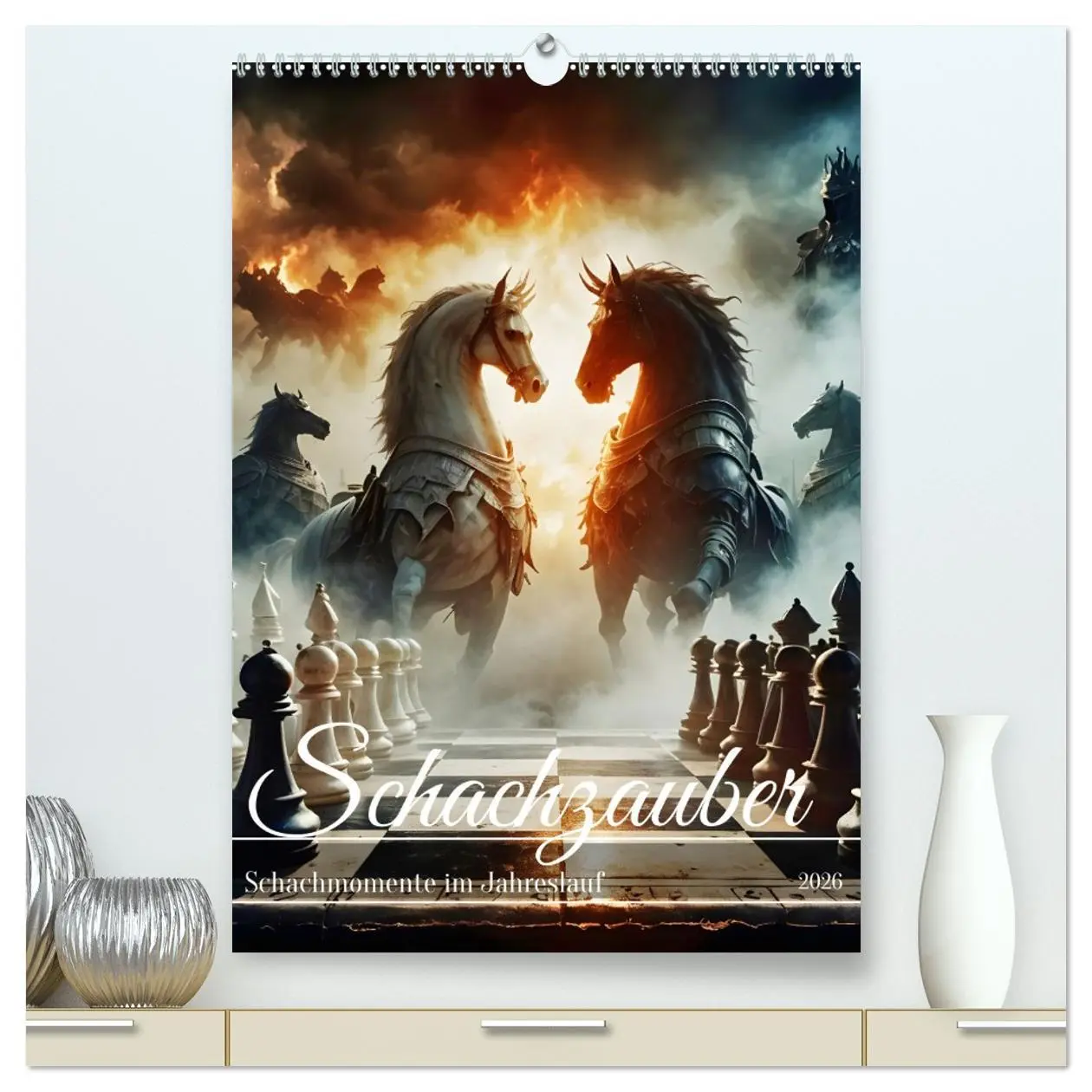 Cover: 9783516254341 | Schachzauber (hochwertiger Premium Wandkalender 2026 DIN A2 hoch),...
