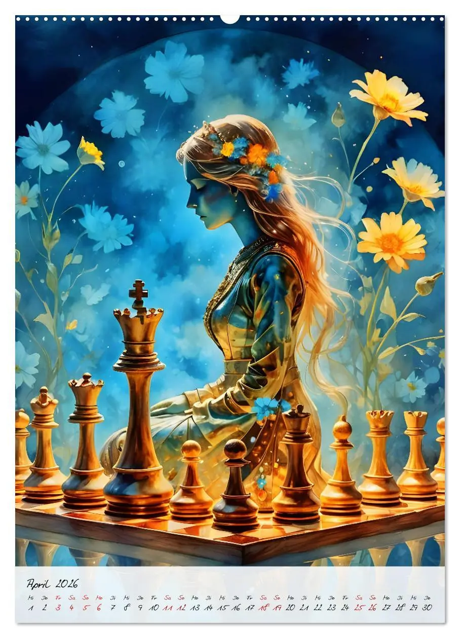 Bild: 9783516254341 | Schachzauber (hochwertiger Premium Wandkalender 2026 DIN A2 hoch),...