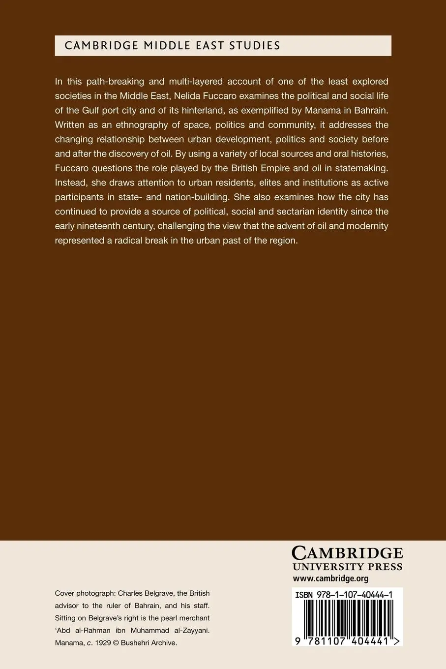 Rückseite: 9781107404441 | Histories of City and State in the Persian Gulf | Manama Since 1800