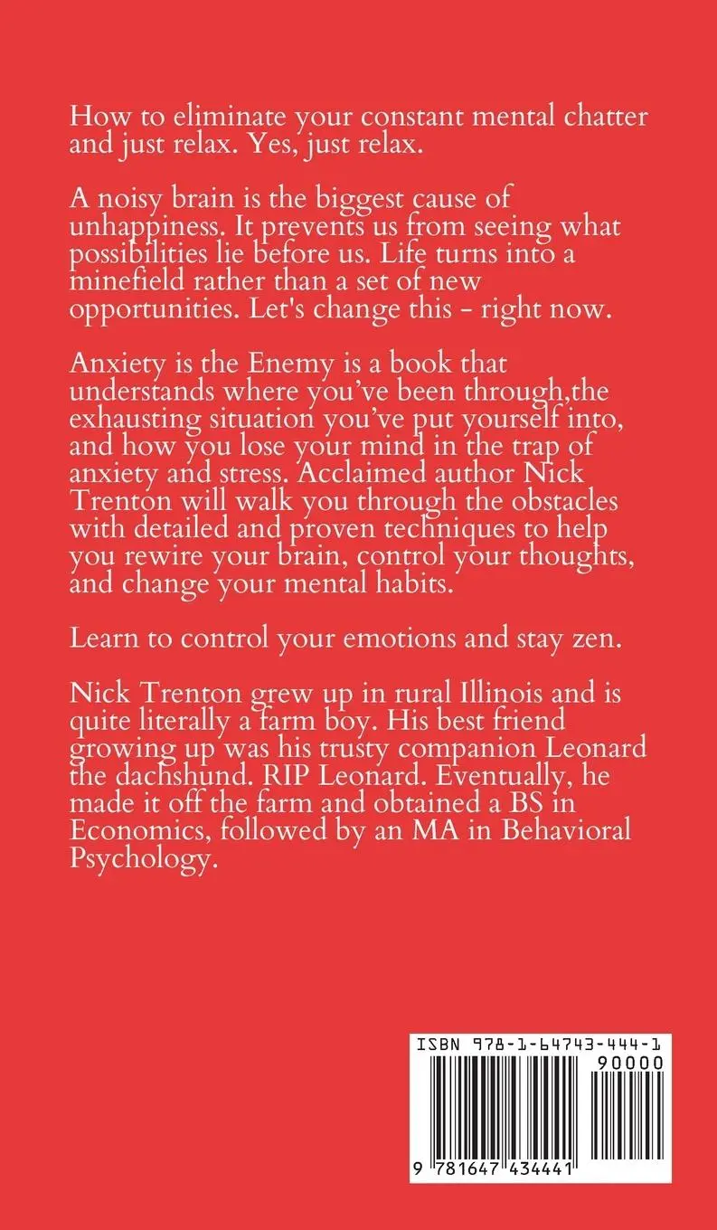 Rückseite: 9781647434441 | Anxiety is the Enemy | Nick Trenton | Buch | Englisch | 2023