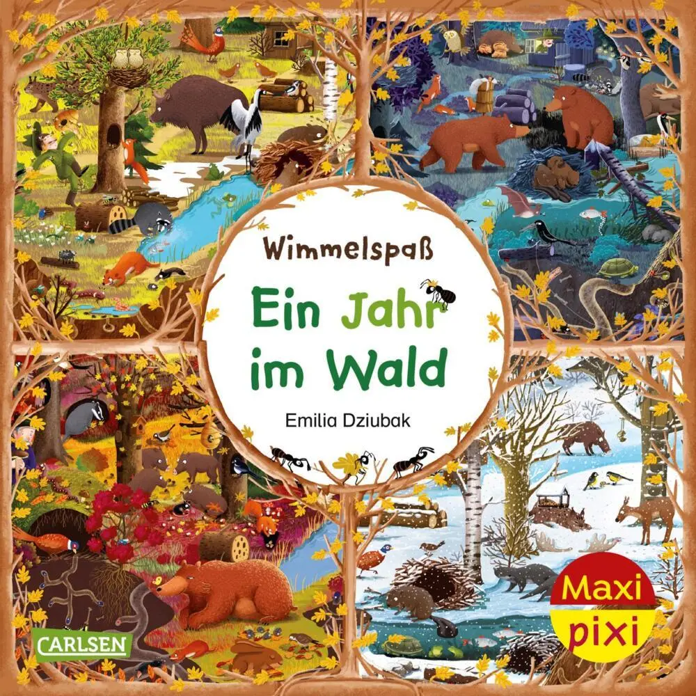 Cover: 9783551034441 | Maxi Pixi 521: Wimmelspaß. Ein Jahr im Wald | Emilia Dziubak | Buch