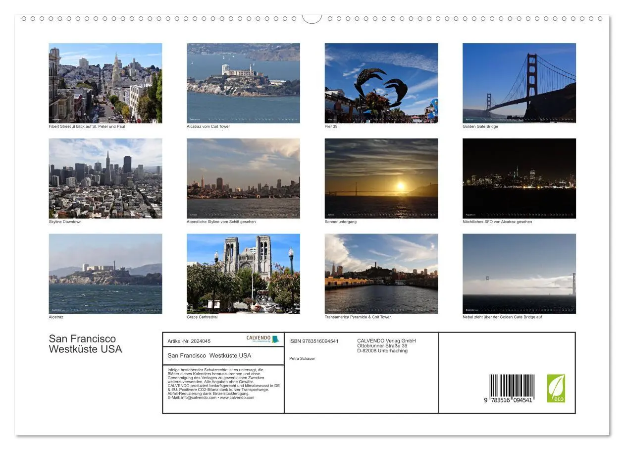 Bild: 9783516094541 | San Francisco Westküste USA (hochwertiger Premium Wandkalender 2026...