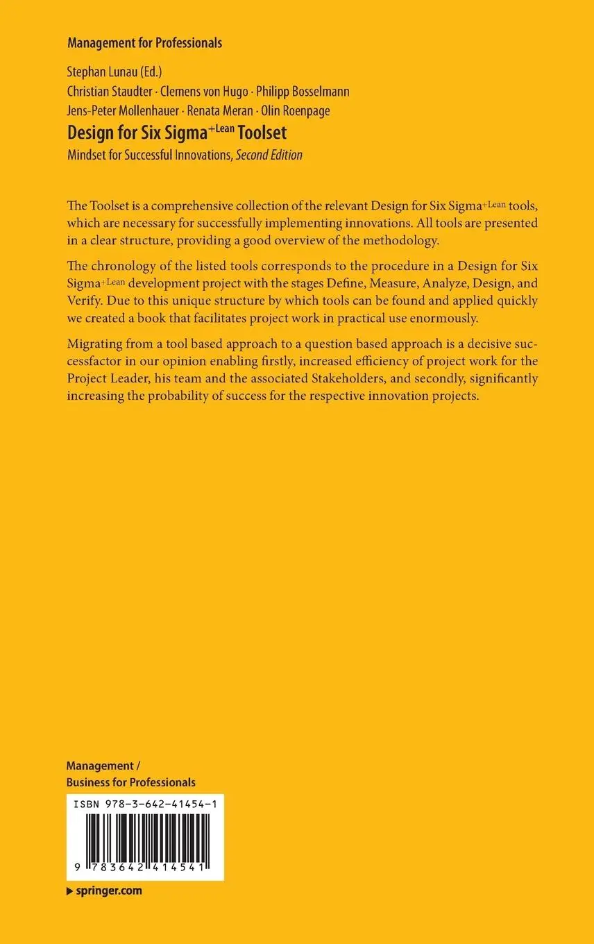 Rückseite: 9783642414541 | Design for Six Sigma + LeanToolset | Christian Staudter (u. a.) | Buch