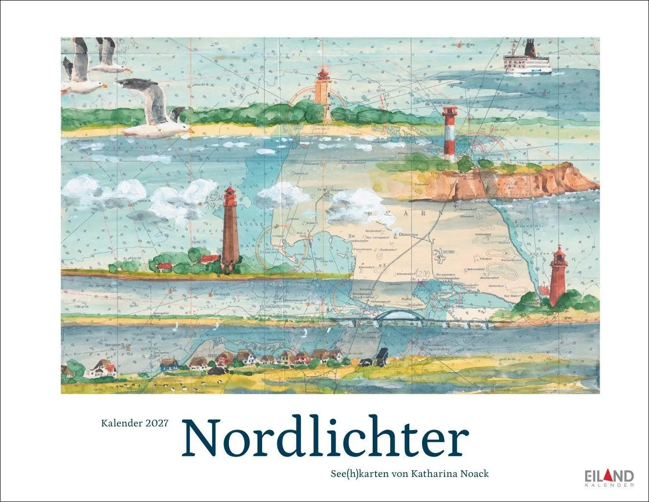 Cover: 9783964024541 | Nordlichter - See(h)karten Kalender 2027 | Katharina Noack | Kalender