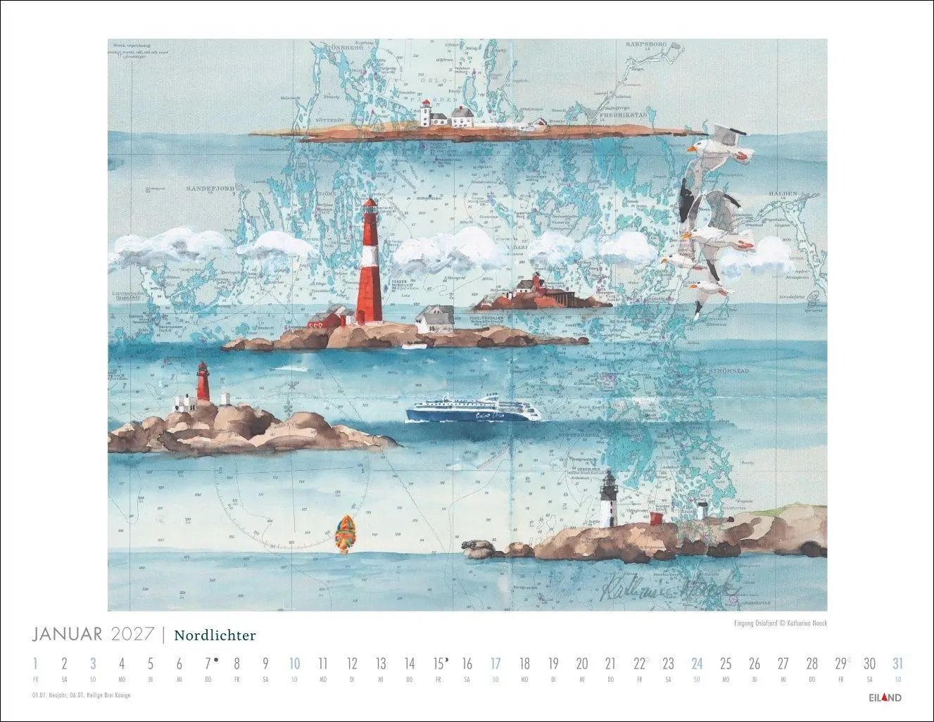 Bild: 9783964024541 | Nordlichter - See(h)karten Kalender 2027 | Katharina Noack | Kalender