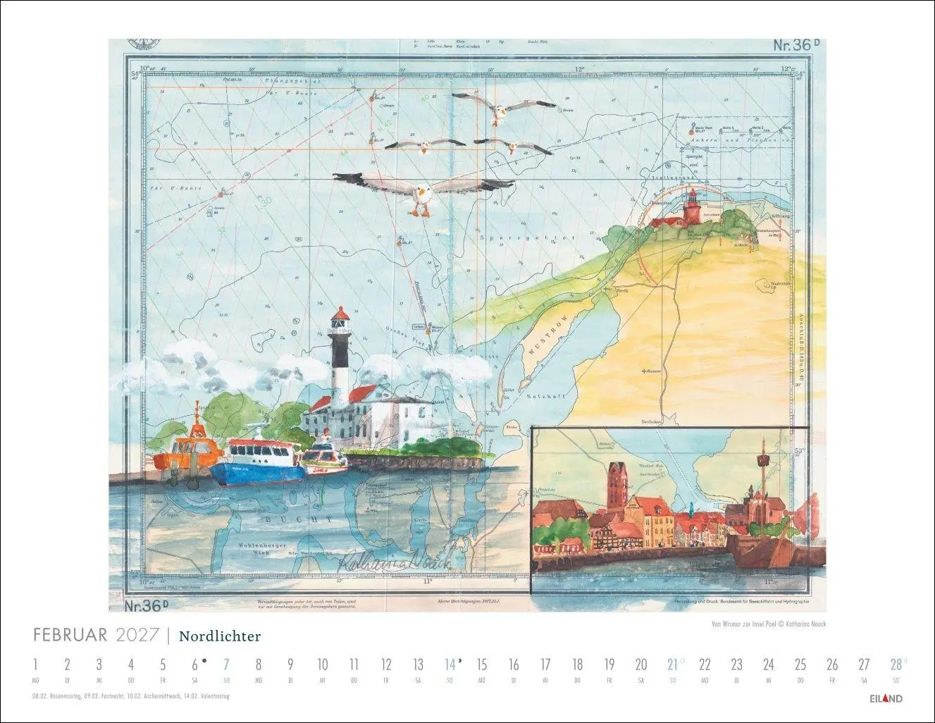 Bild: 9783964024541 | Nordlichter - See(h)karten Kalender 2027 | Katharina Noack | Kalender