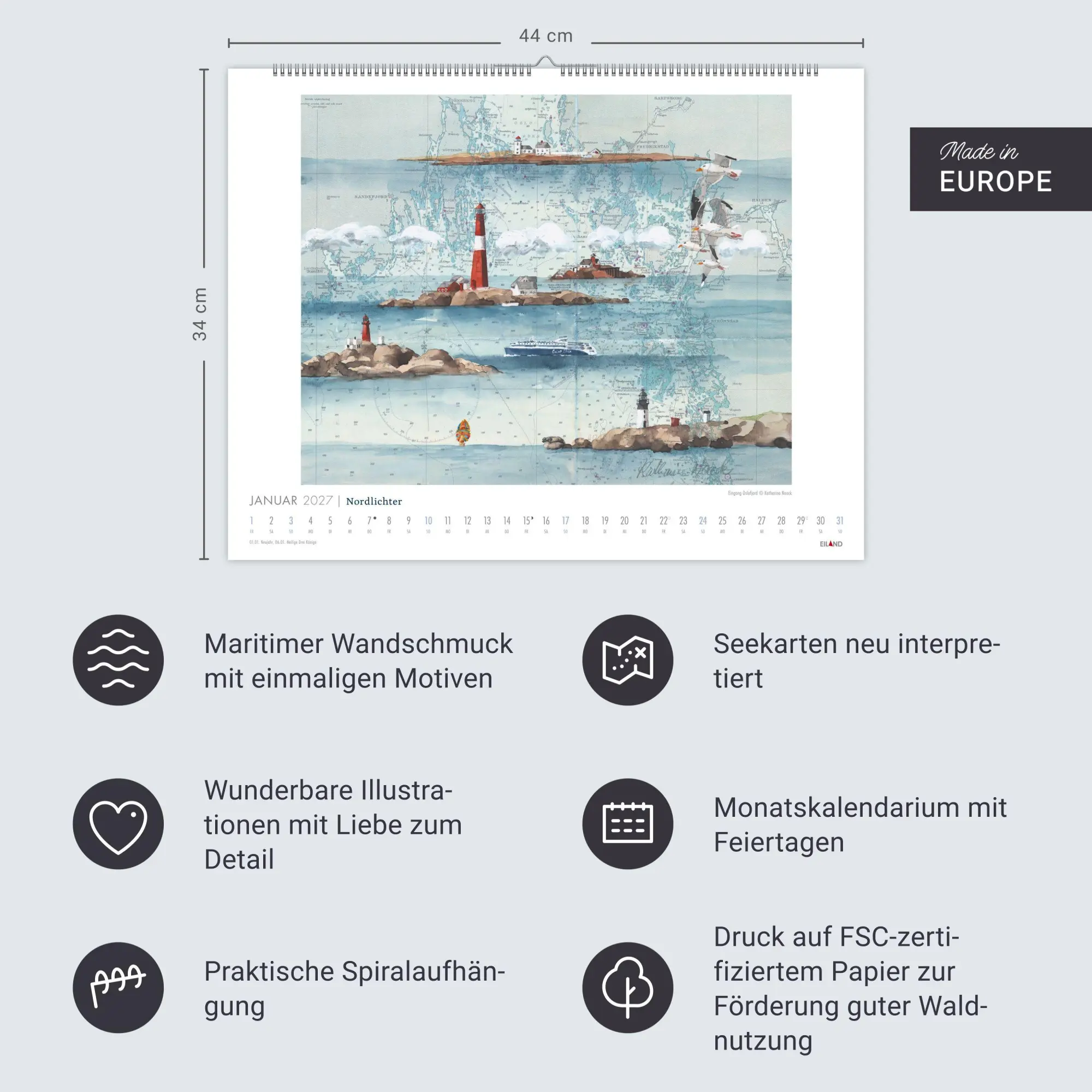 Bild: 9783964024541 | Nordlichter - See(h)karten Kalender 2027 | Katharina Noack | Kalender
