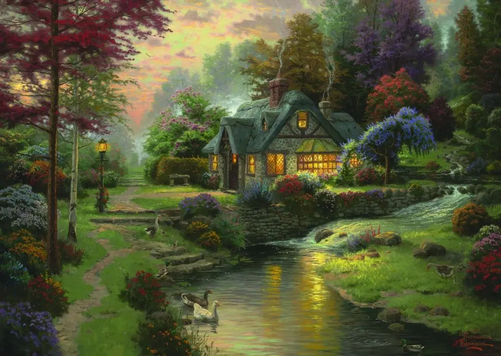 Bild: 4001504584641 | Thomas Kinkade, Friedliche Abendstimmung, 1.000 Teile | Thomas Kinkade